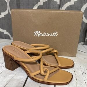 Madewell Tan Bombe Heeled Myles in Leather